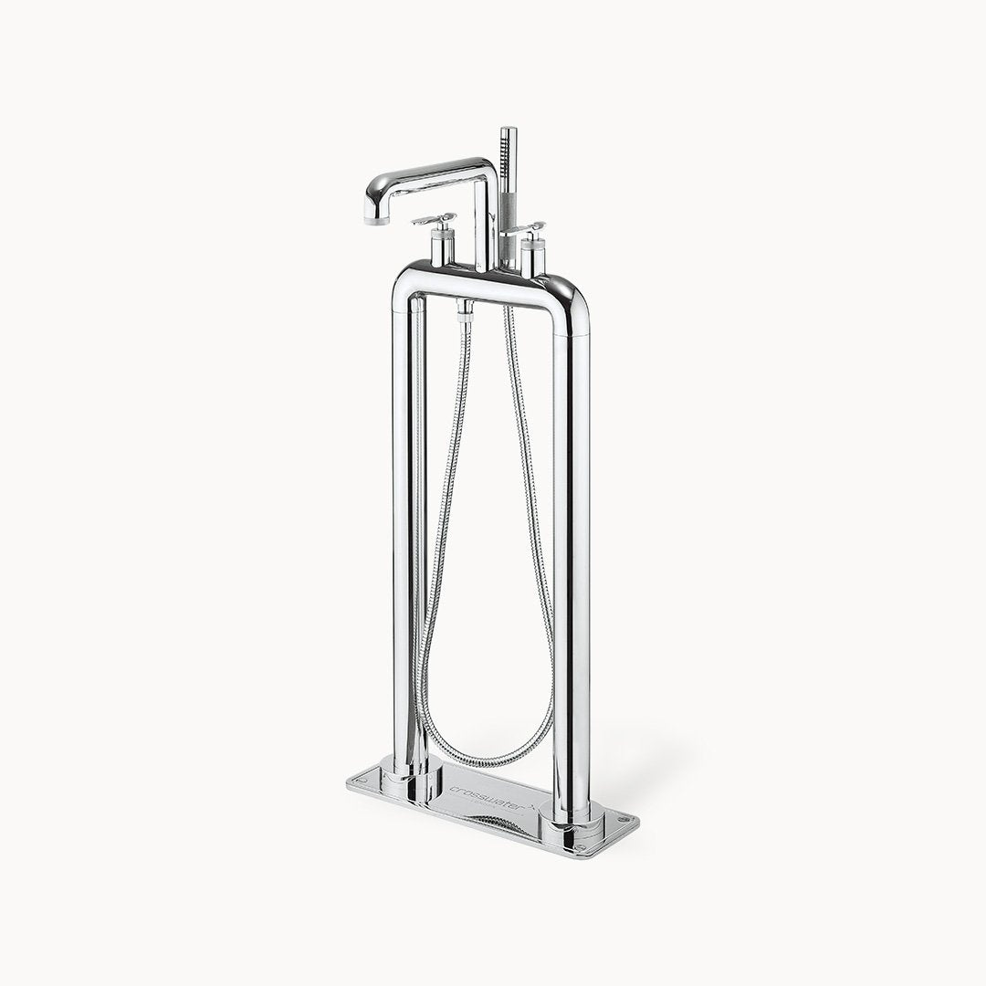 UNION Floor Mount Tub Filler with Metal Lever Handles