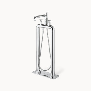 UNION Floor Mount Tub Filler with Round Metal Handles