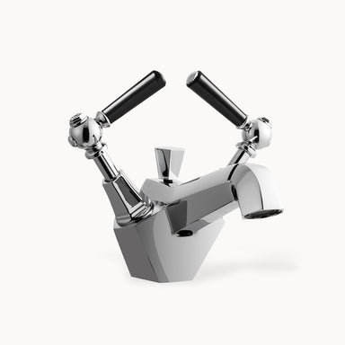 Waldorf Single Hole Bathroom Faucet with Black Lever Handles