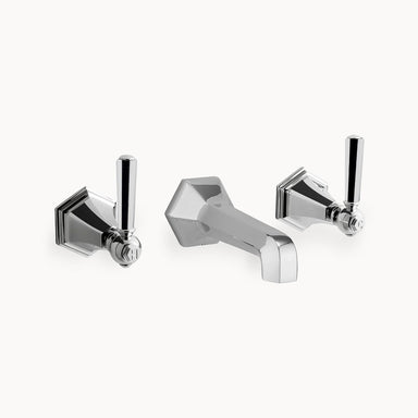 Waldorf Wall Mount Bathroom Faucet with Metal Lever Handles