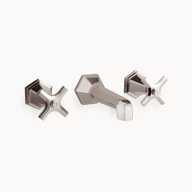 Waldorf Wall Mount Bathroom Faucet with Metal Cross Handles