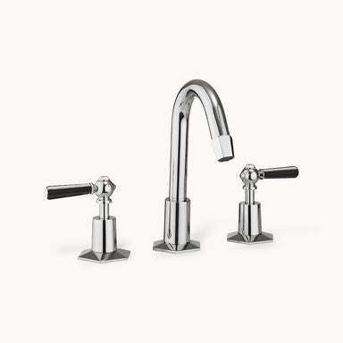 Waldorf Widespread Bathroom Faucet with Black Lever Handles
