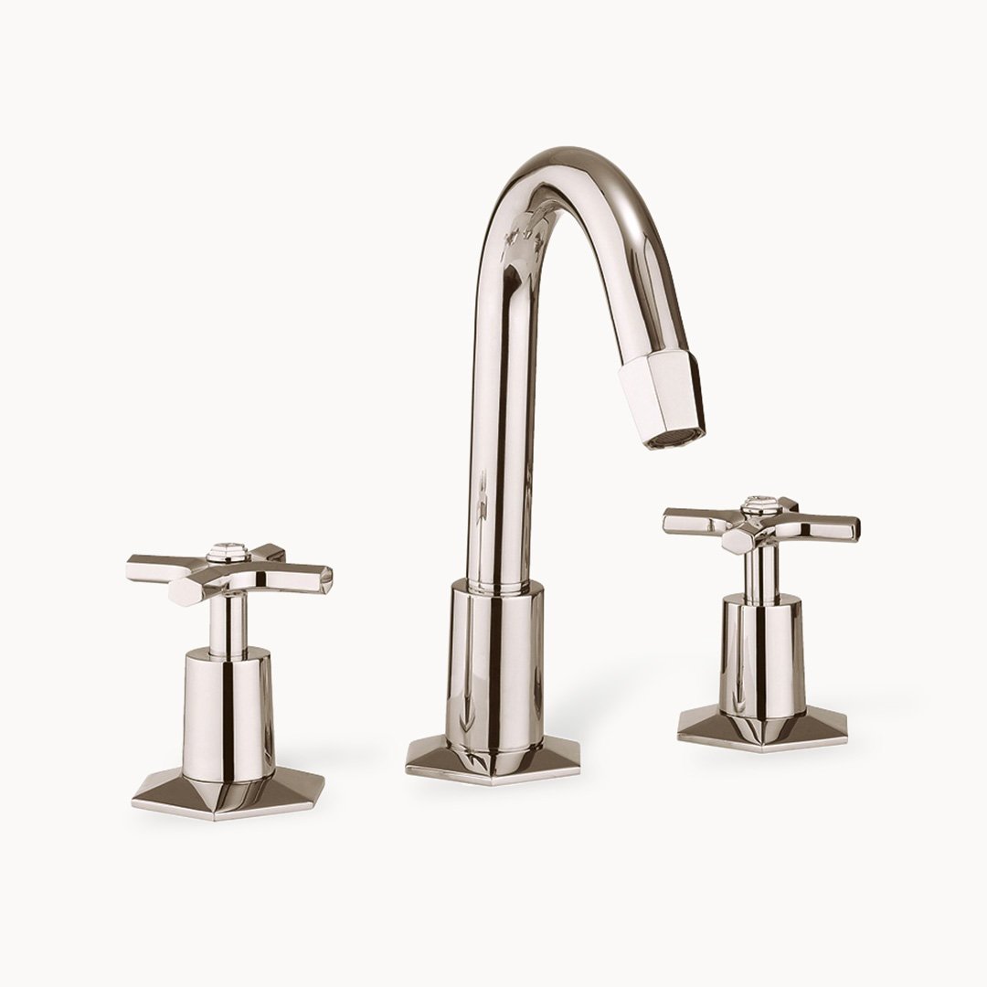 Waldorf Widespread Bathroom Faucet with Metal Cross Handles