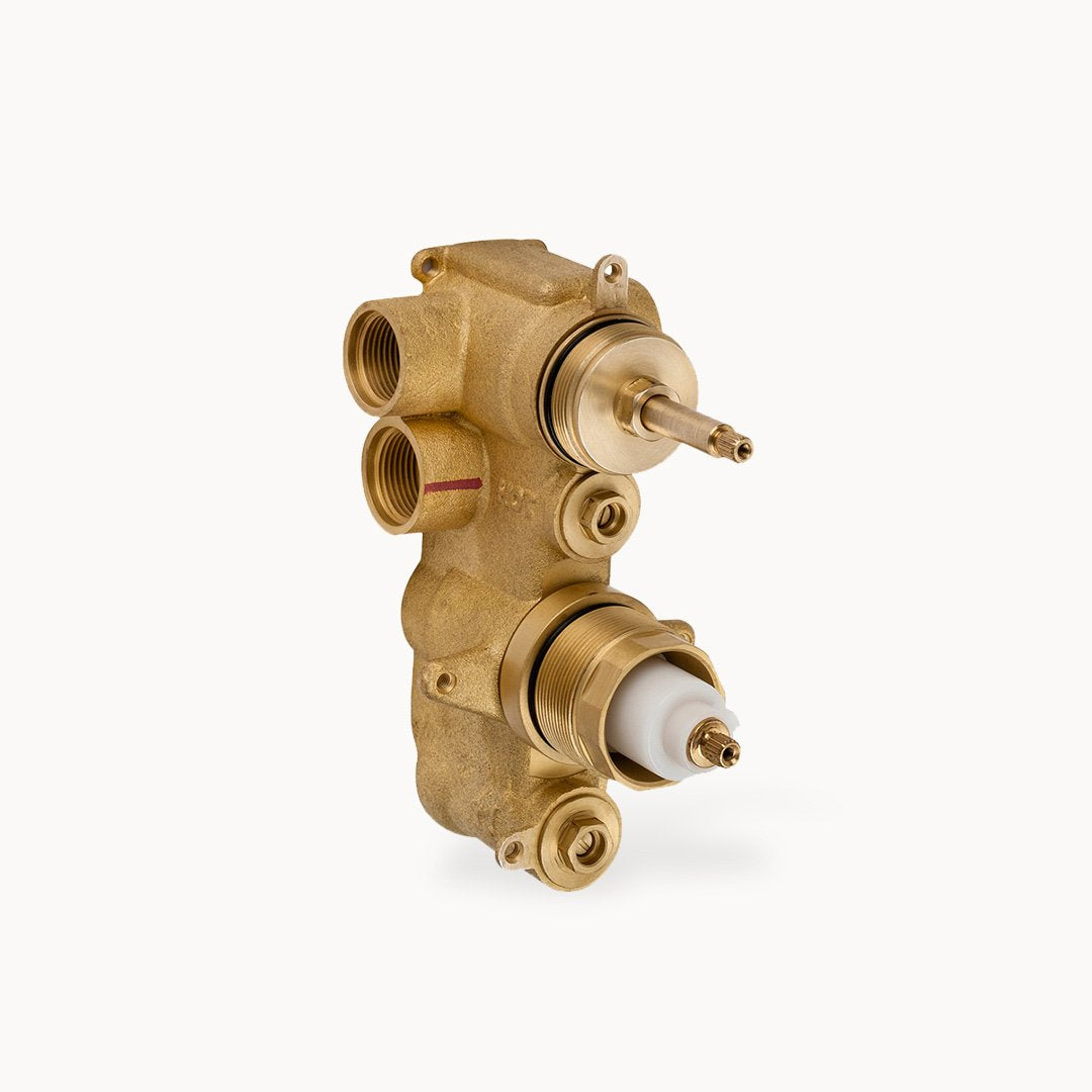 1500 3/4" Thermostatic Rough-in Valve with Volume Control/Diverter - 2 Non-shared Functions
