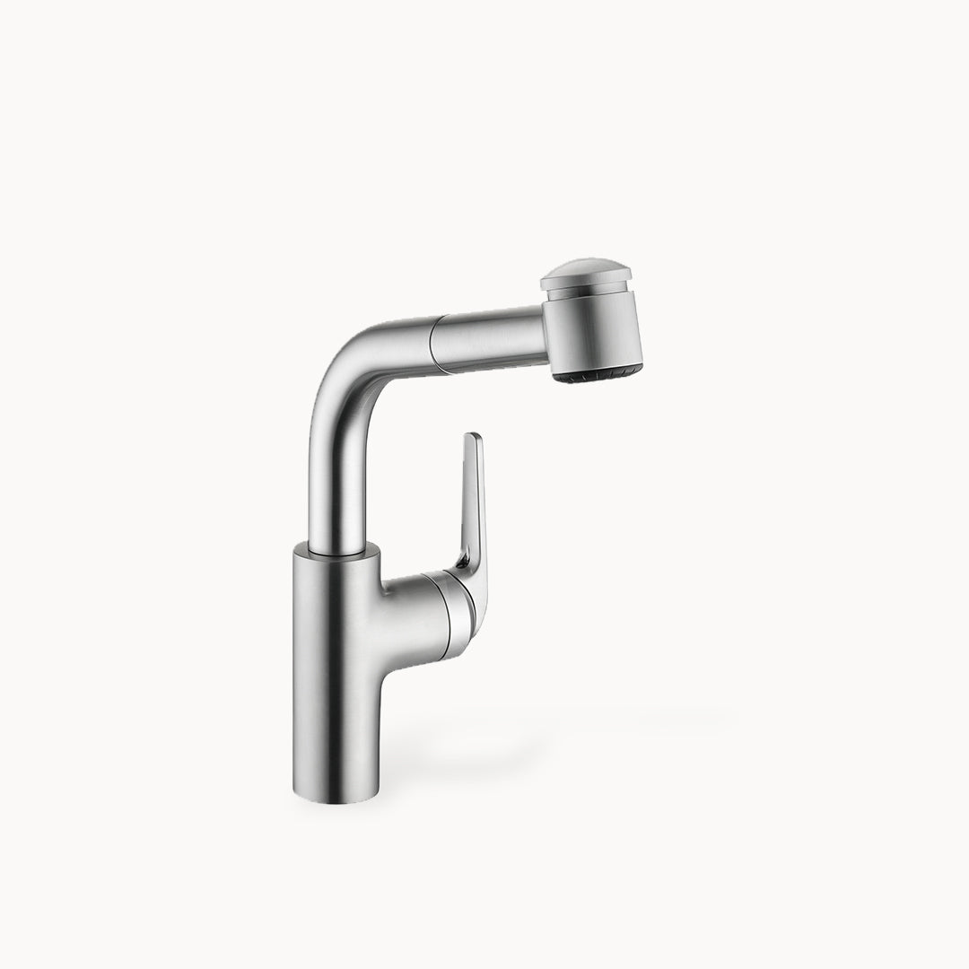 KWC Domo Single Hole Kitchen Faucet with pull-out Spray - Side Lever ...