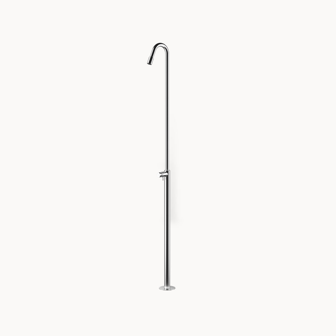 ER458 Outdoor Stainless Steel Floor-mount Thermostatic Shower – 1 Function in Stainless Steel Matte