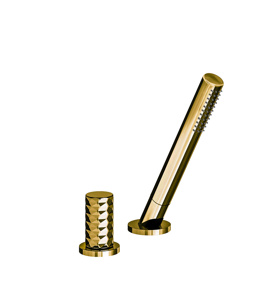 Lollipop Deck-mount Roman Diverter and Handshower Set - Diamond