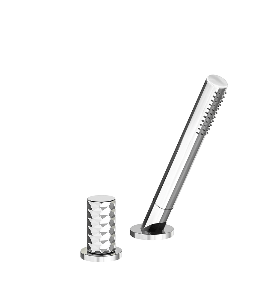 Lollipop Deck-mount Roman Diverter and Handshower Set - Diamond