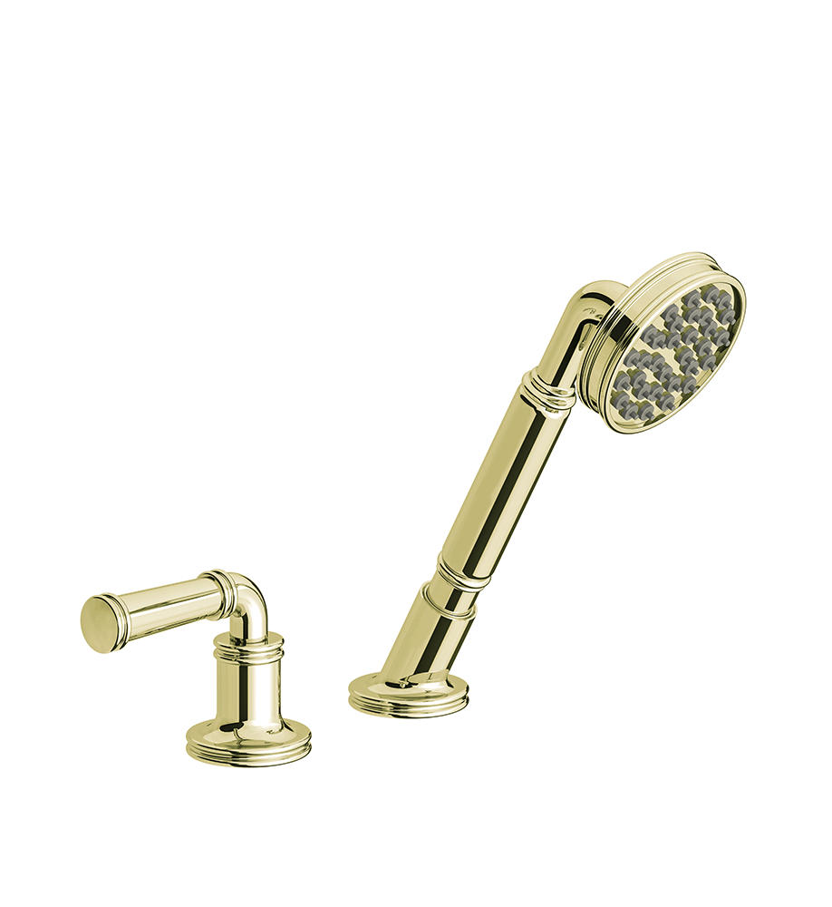 Classic Deck-mount Roman Diverter and Handshower Set