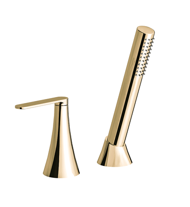 Konic Lever Deck-mount Roman Diverter and Handshower Set