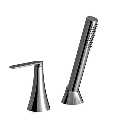 Konic Lever Deck-mount Roman Diverter and Handshower Set