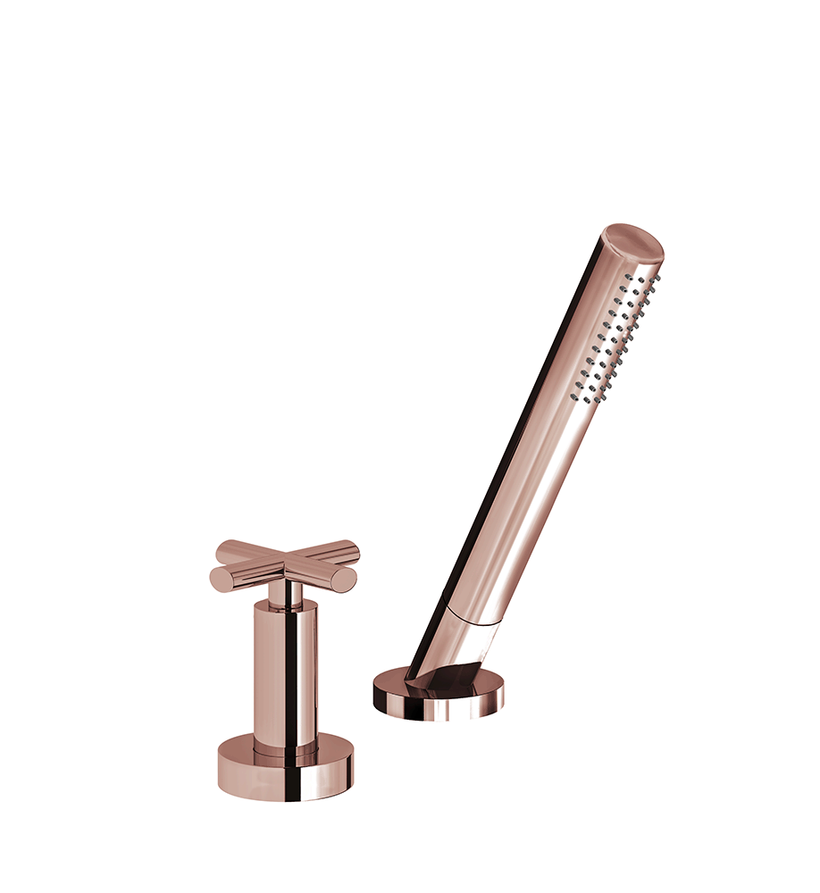 Nerea Deck-mount Roman Diverter and Handshower Set