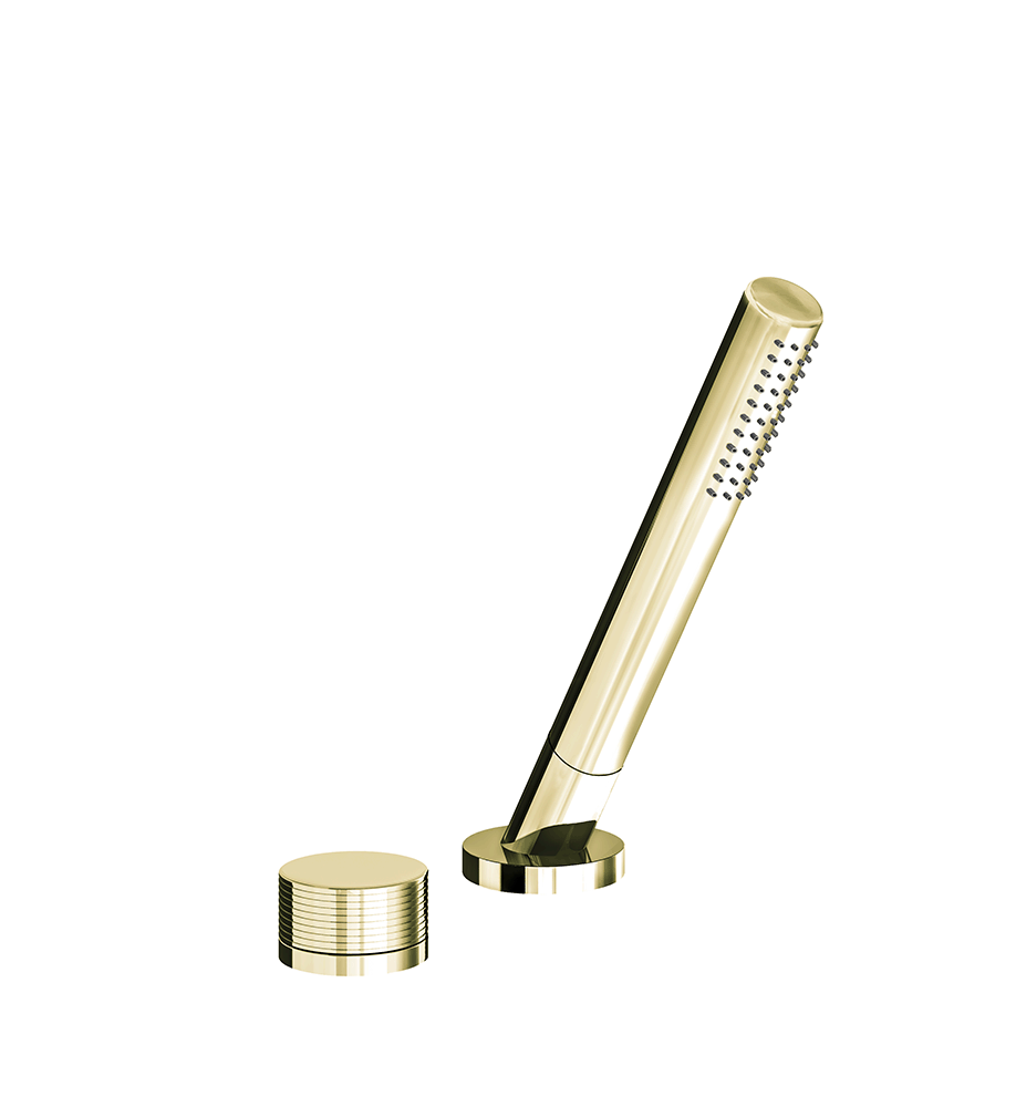 Nerea Deck-mount Roman Diverter and Handshower Set, Rings
