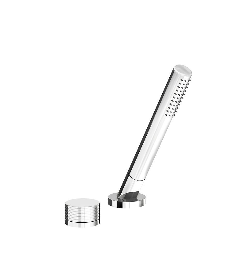 Nerea Deck-mount Roman Diverter and Handshower Set, Rings
