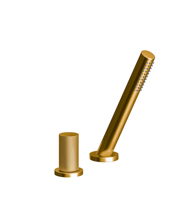 Lollipop Deck-mount Roman Diverter and Handshower Set - Knurling