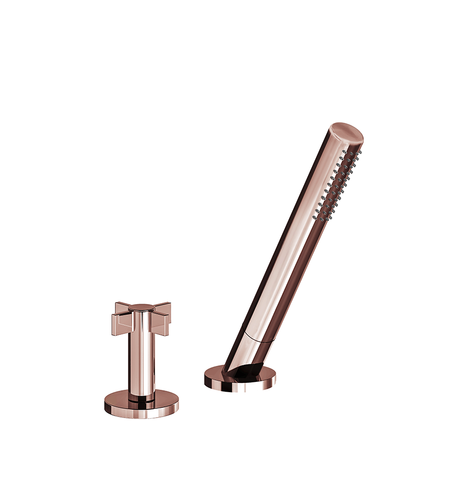 Lollipop Deck-mount Roman Diverter and Handshower Set