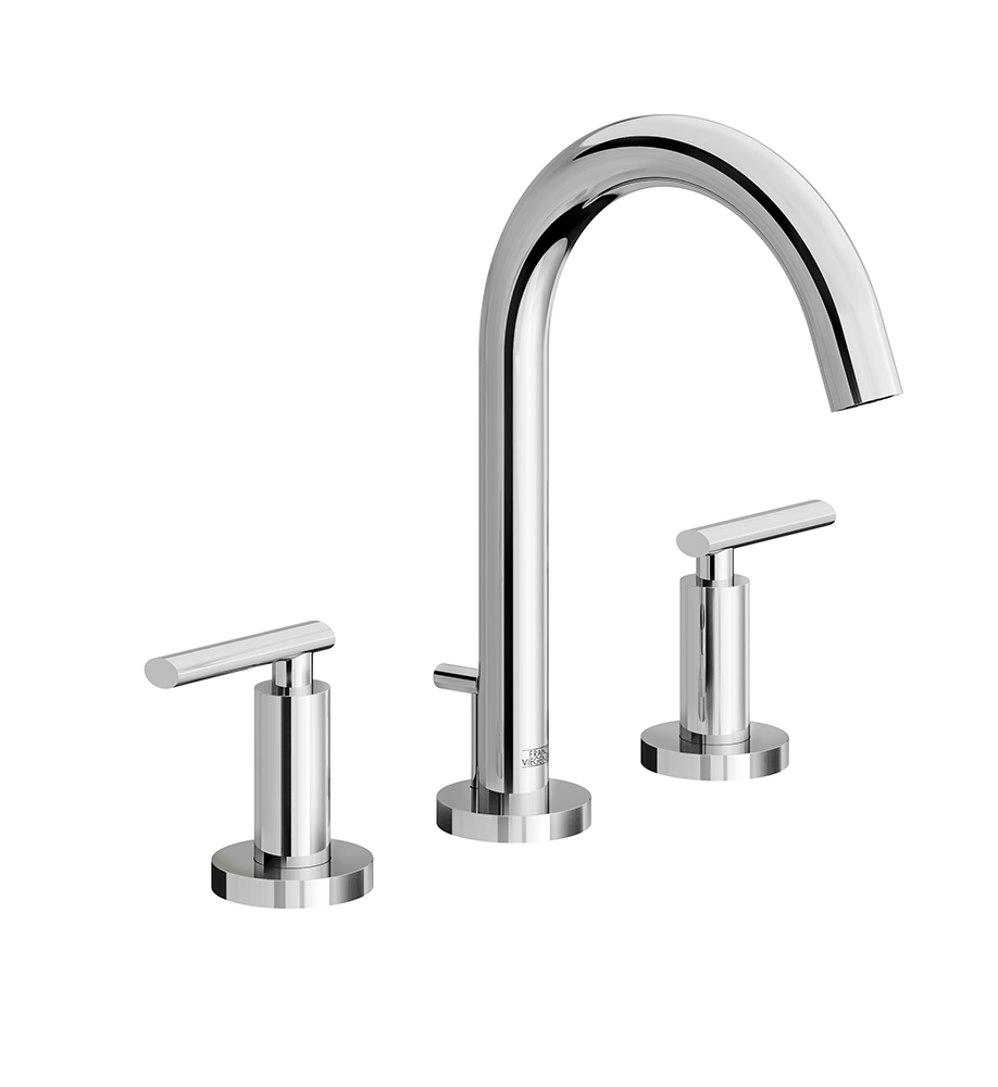 Nerea Widespread lavatory faucet with pop-up drain assembly