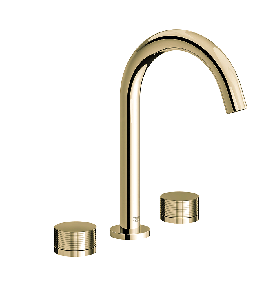 Nerea Widespread lavatory faucet with pop-up drain assembly - Rings