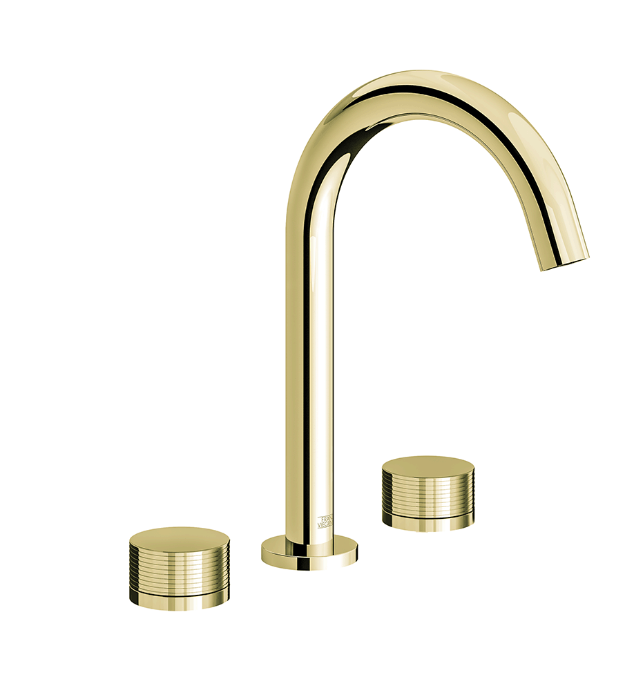 Nerea Widespread lavatory faucet with pop-up drain assembly - Rings