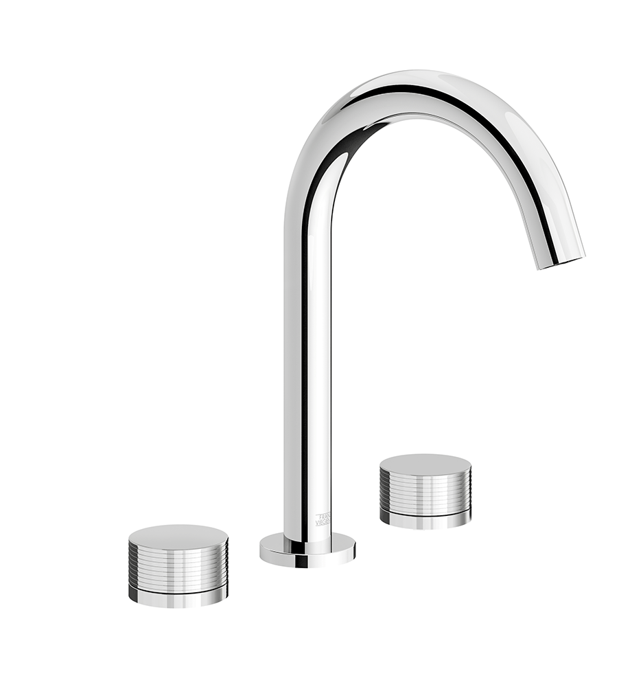 Nerea Widespread lavatory faucet with pop-up drain assembly - Rings