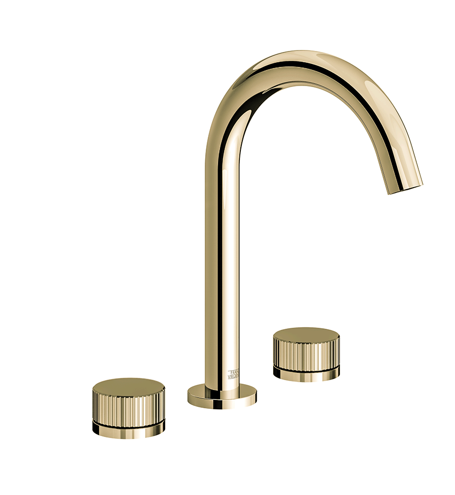 Nerea Widespread lavatory faucet with pop-up drain assembly - Vertical Lines