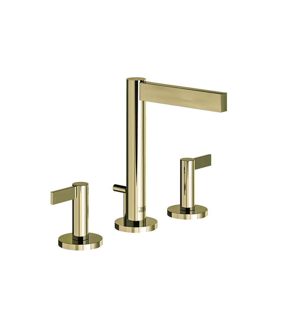 Lollipop Widespread lavatory faucet with pop-up drain assembly