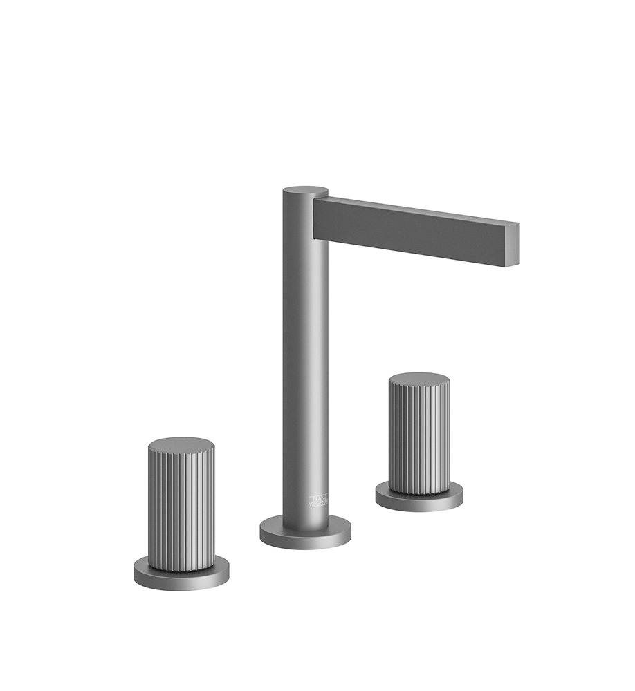 Lollipop Widespread lavatory faucet with pop-up drain assembly - Vertical Lines