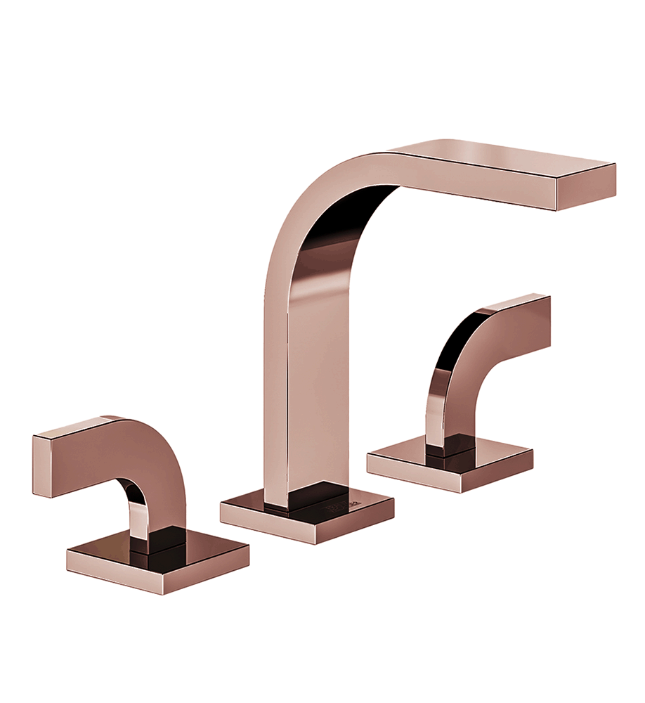 Domino Widespread lavatory faucet with push-down pop-up drain assembly