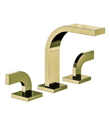 Domino Widespread lavatory faucet with push-down pop-up drain assembly