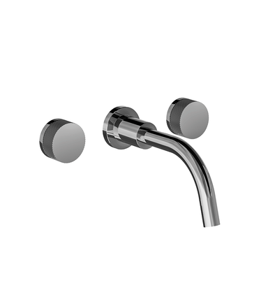 Nerea Wall-mounted lavatory faucet - Knurling - trim only