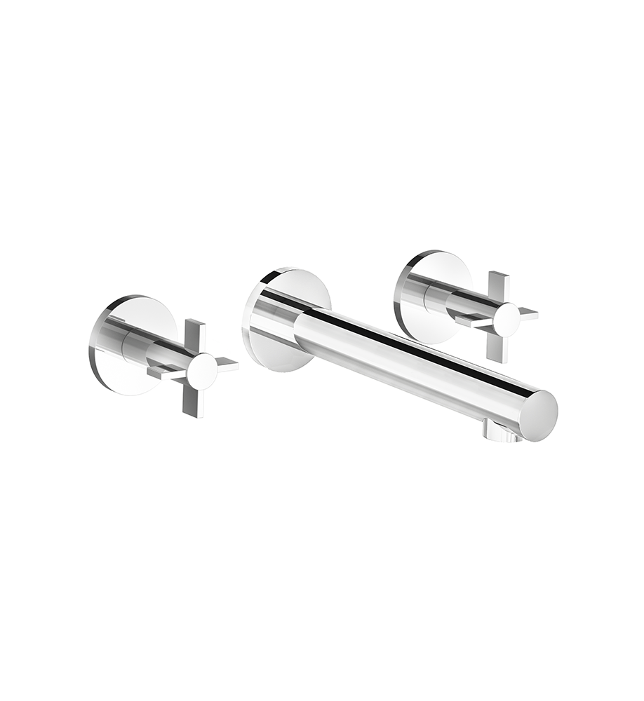 Lollipop Wall-mounted lavatory faucet - Vertical Lines - trim only