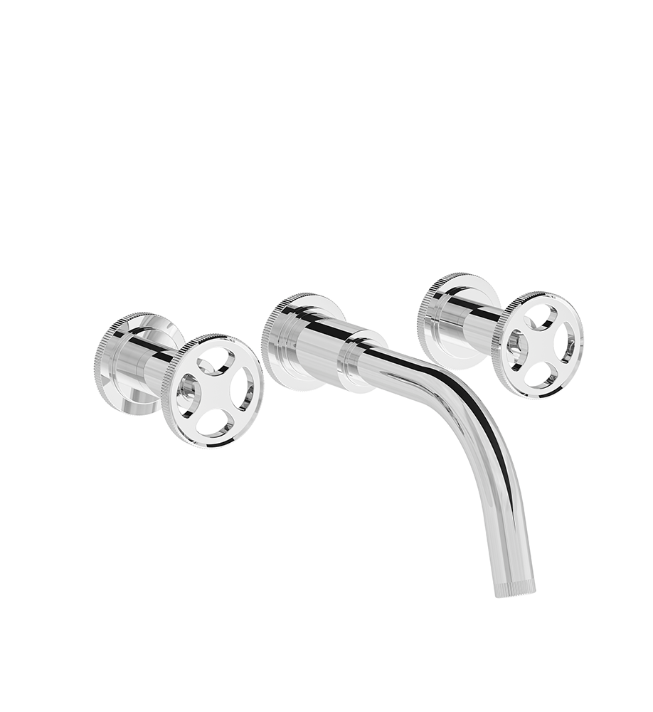 Techno Chic Wall-mounted lavatory faucet, less drain assembly, trim only - Vertical lines