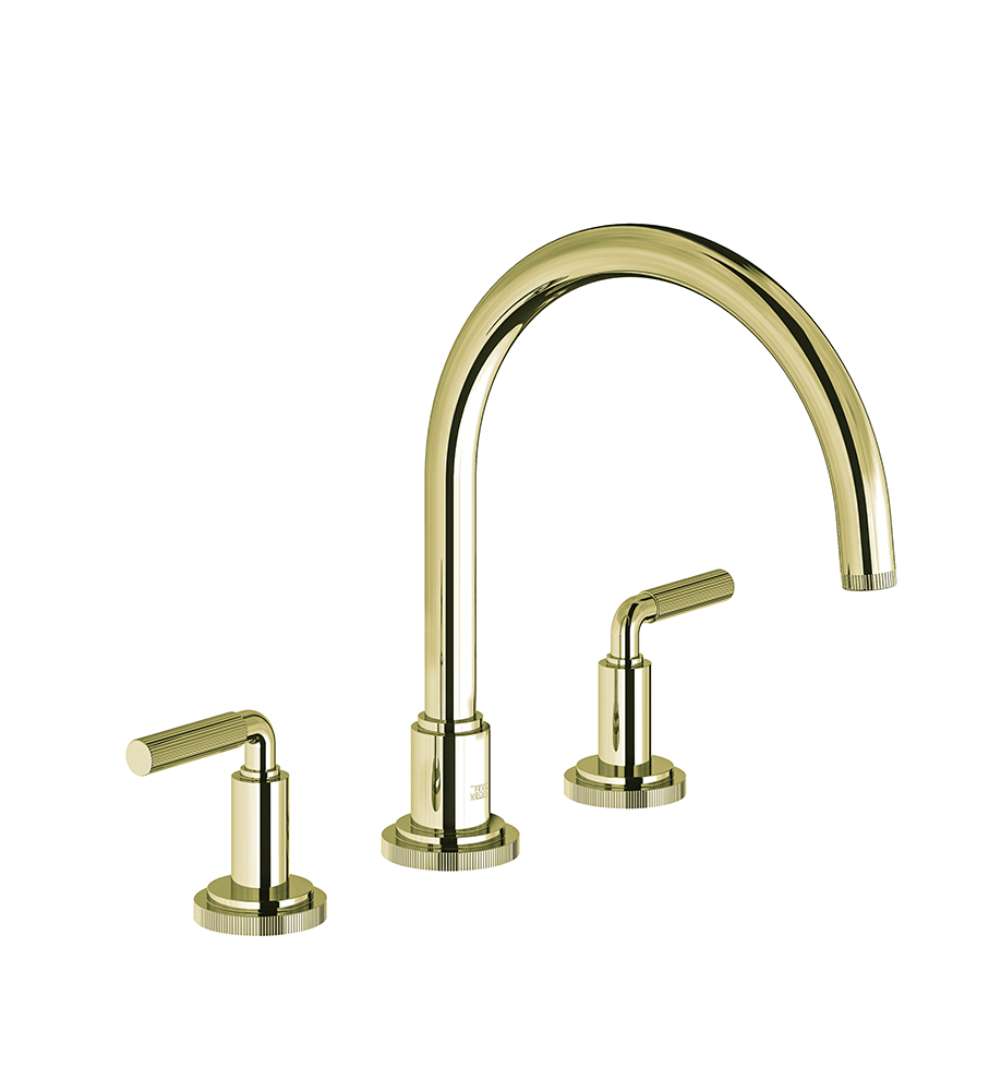 Techno Chic Deck mounted Roman bath faucet 3/4" valves - Vertical Lines Lever