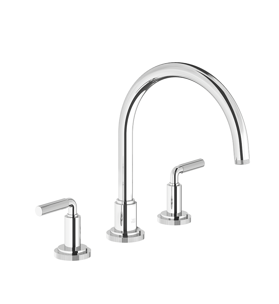 Techno Chic Deck mounted Roman bath faucet 3/4" valves - Vertical Lines Lever