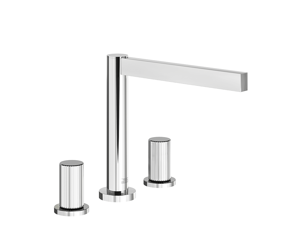 Lollipop Deck mounted Roman bath faucet 3/4" valves - Vertical Lines