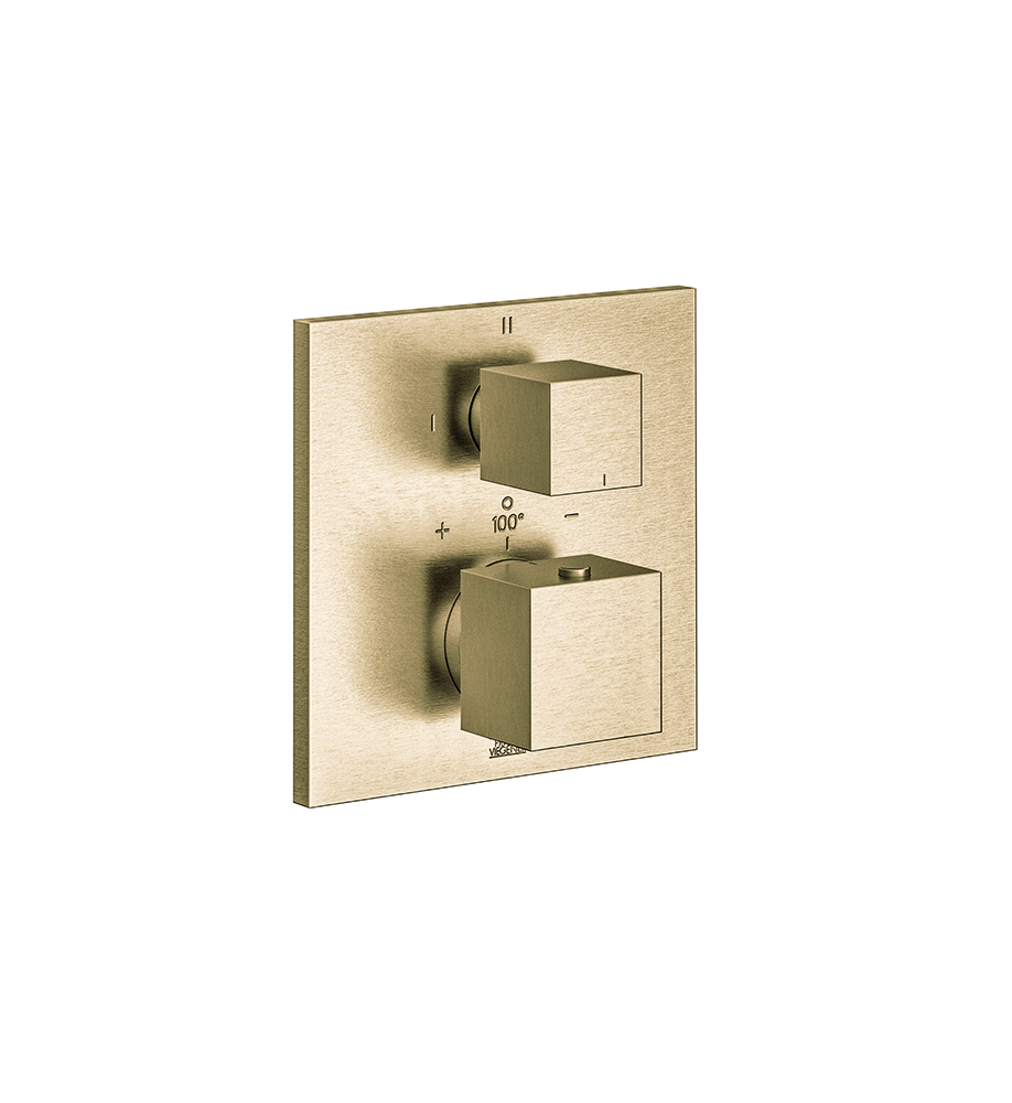 Universal Square Thermostatic Shower Trim with Three-Way Diverter, 3 Functions