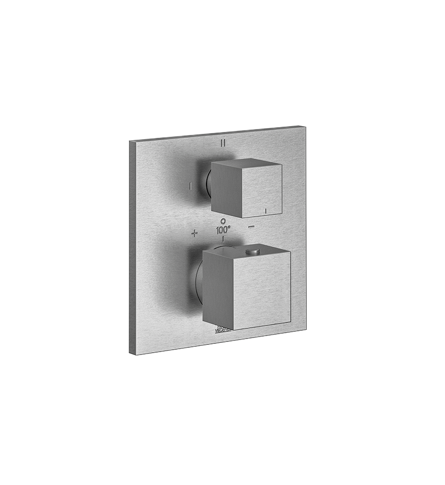 Universal Square Thermostatic Shower Trim with Three-Way Diverter, 3 Functions