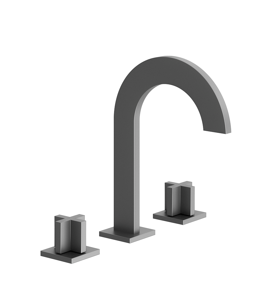 Edge Widespread lavatory faucet with push-down pop-up drain assembly