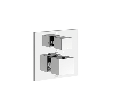 Universal Square Thermostatic Shower Trim with Three-Way Diverter, 3 Functions