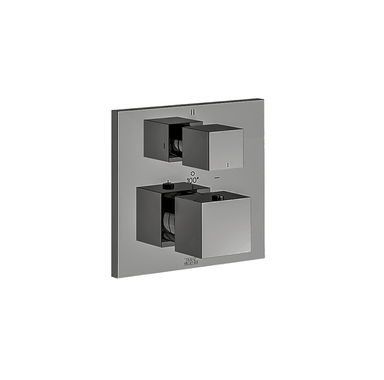 Universal Square Thermostatic Shower Trim with Three-Way Diverter, 3 Functions