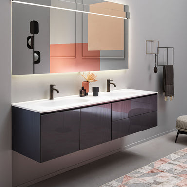 Monolite Complete Vanity – Two drawer storage unit and integrated basin top