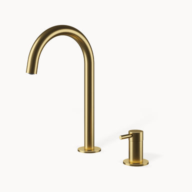 Minimal MB262 Two-hole Stainless Steel Basin Faucet in Stainless Steel Matte Gilded PVD