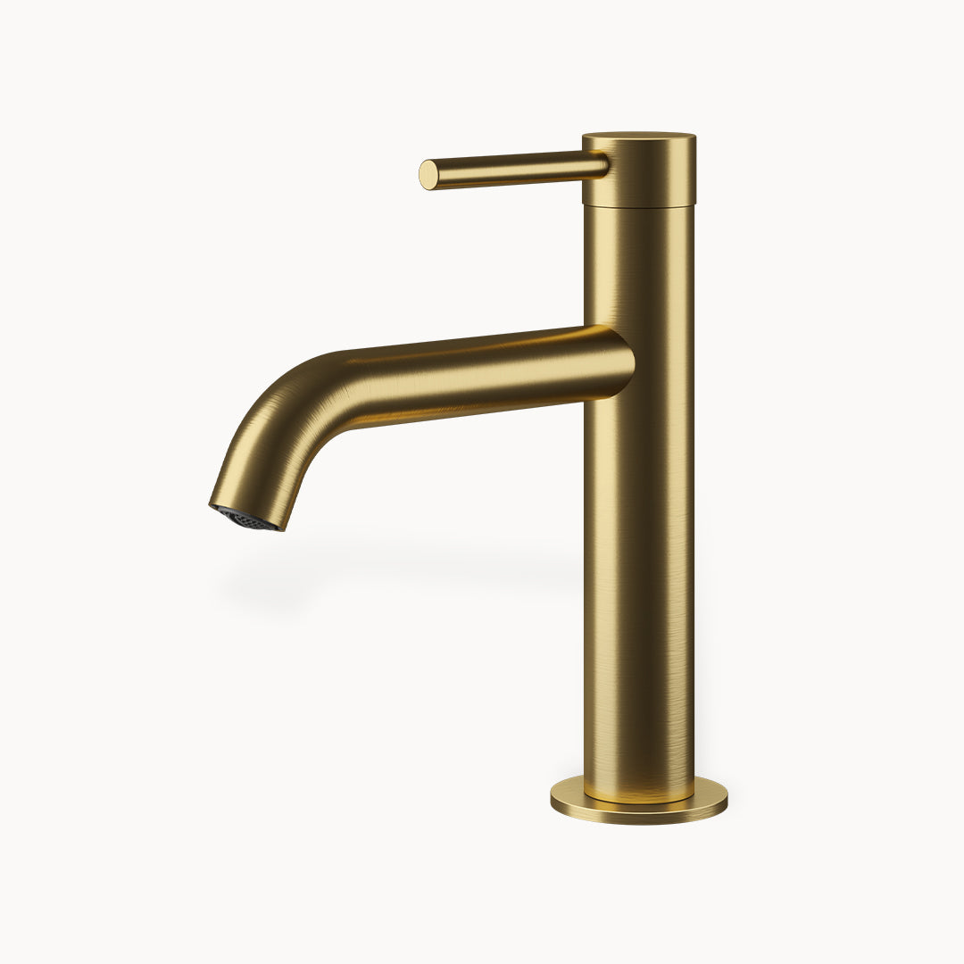 Minimal MB289 Single-hole Stainless Steel Basin Faucet in Stainless Steel Matte Gilded PVD