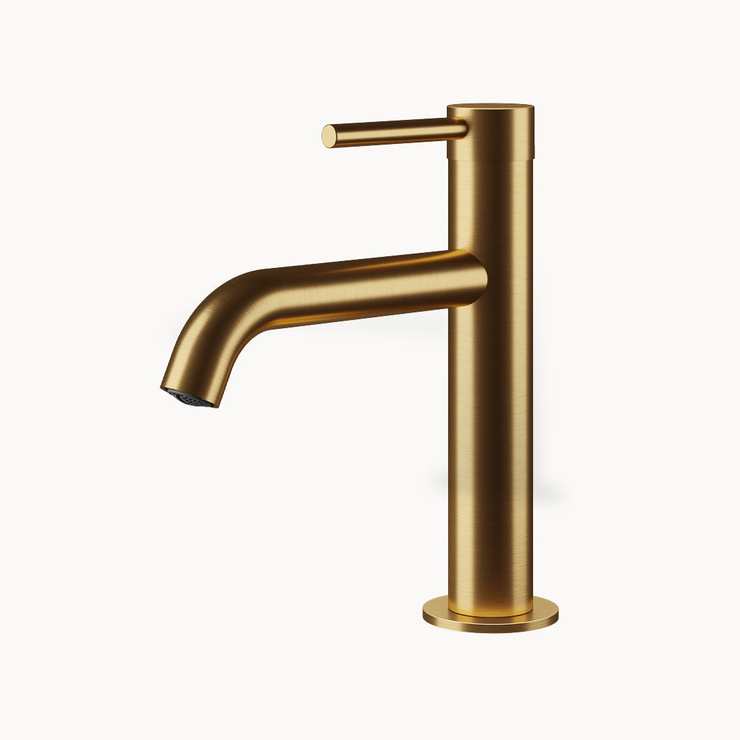 Minimal MB289 Single-hole Stainless Steel Basin Faucet in Stainless Steel Matte Gold PVD