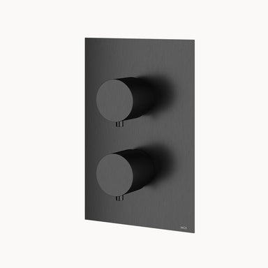 Minimal MB449N Stainless Steel Thermostatic Trim with Three-way Diverter and Volume Control – 3 Non-shared Functions in Stainless Steel Matte Black PVD