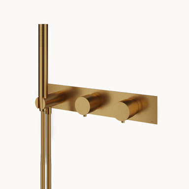 Minimal MB455 Stainless Steel Thermostatic Trim with Two-way Diverter and Volume Control – 2 Functions in Stainless Steel Matte Gold PVD