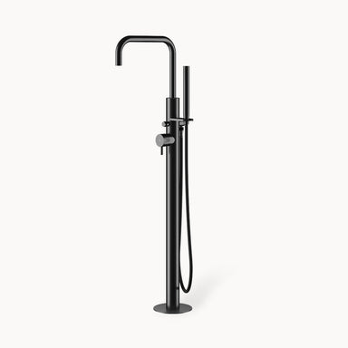 Minimal MB519 Stainless Steel Floor-mount Tub Spout with Handshower in Stainless Steel Matte Black PVD