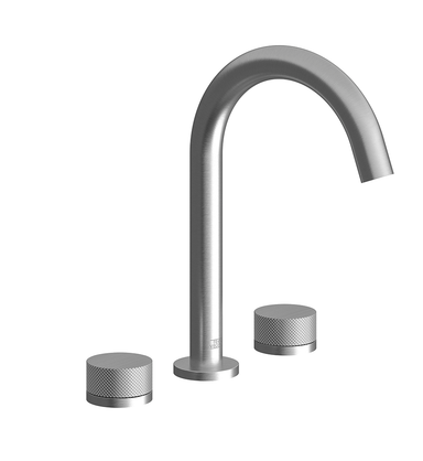 Nerea Widespread lavatory faucet with pop-up drain assembly - Knurling