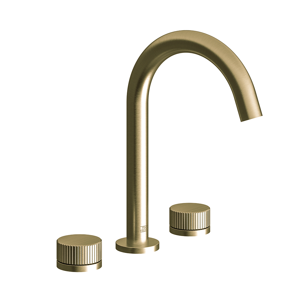 Nerea Widespread lavatory faucet with pop-up drain assembly - Vertical Lines