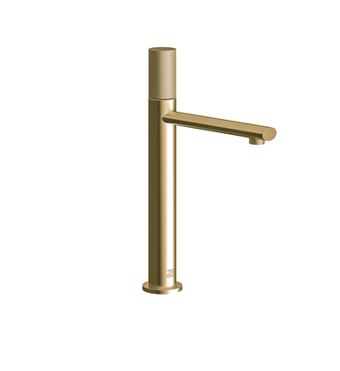 Nerea Vessel single handle luxury lavatory set with push-down pop-up drain assembly - Knurling